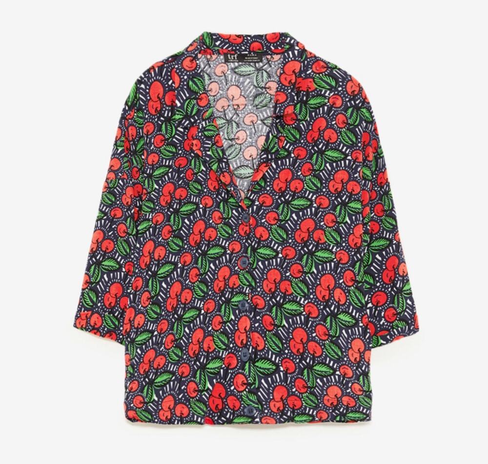 Zara Cherry Print Shirt Size XL